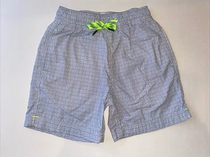 Boys Crewcuts J. Crew Blue And White Patterned Swim Shorts Bathing Suit Size 6 - Picture 1 of 3