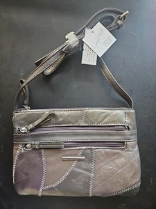 Neu (Einzelhandel - $ 16,99) Echtleder Umhängetasche Reißverschluss Handtasche Jaclyn Smith - - Bild 1 von 10