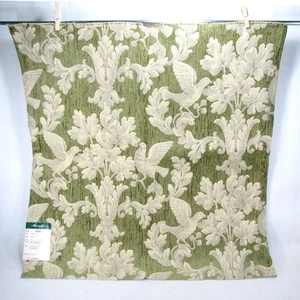 Muestra de tela Greeff verde multi palomas tejido pesado 24" X 24" NUEVO CON ETIQUETAS B2G2 EN TELAS - Imagen 1 de 5