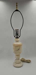 Schöne klassische frühe Mid Century italienische geschnitzte Alabaster Urne Tischlampe - Bild 1 von 11