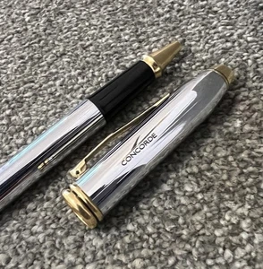 VINTAGE CROSS TOWNSEND ROLLERBALL PEN-CONCORDE LOGO-MADE IN IRELAND-CHROME GT - Picture 1 of 9