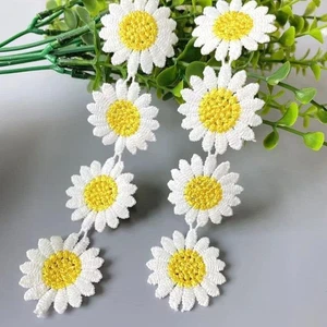 White Daisy Lace Trim 1 Yard DIY Craft Handmade Embroidered Beautiful Headwea... - Bild 1 von 9