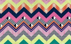 50x150cm Colourful Zig Zag Cotton Linen Fabric DIY Sewing Material - Picture 1 of 2