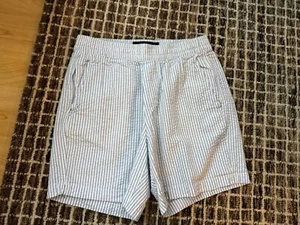ABERCROMBIE & FITCH Mens Size XS Blue/White  100% Cotton Pull-on Shorts - Picture 1 of 7