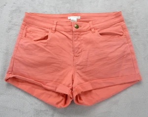 H&M Boyfriend Shorts Women's 6 Pink Denim Stretch Low-Rise - Picture 1 of 11