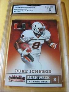 DUKE JOHNSON BROWNS 2015 PANINI CONTENDERS RUSH WEEK RC # 5 GRADED 10 - Foto 1 di 1