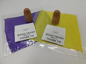 2 NEW Vintage Adams Thumb Tips with Silk and Instructions Magic Trick NOS - Picture 1 of 3