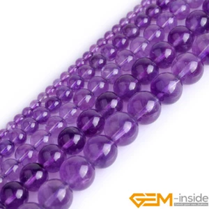 AAA Grade Natural Light Purple Amethyst Round Loose Beads For Jewelry Making 15" - Picture 1 of 41