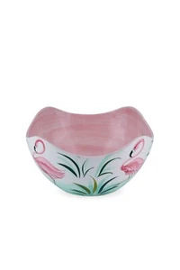 BASSANO Flamingo Müsli Schale tolle Form Ausgefallene italienische Keramik 13x7 - Bild 1 von 2