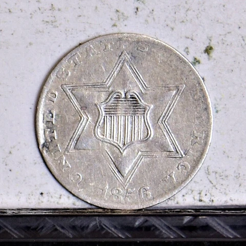 1856 Three Cent Silver 3CS - XF Details (#42856) Cover
