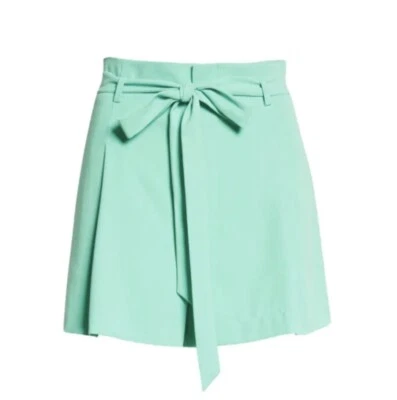 Alice + Olivia Steffie 纸袋腰短裤玉绿,8 码 — 第 1/4 张图片