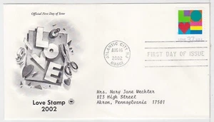 TurtlesTradingPost- Love- 2002 #3657 FDC- Artcraft Variety Cachet - Picture 1 of 1