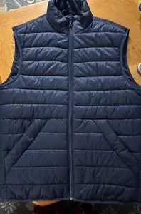 Men’s Zara Puffer Vest Navy Blue - Picture 1 of 8