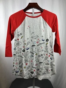 Justice Girls 3/4 Sleeve Two Time Gray Red Unicorn Tee Size 16 Comfy - Picture 1 of 4