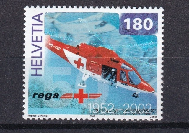 Switzerland 2002 Aviation, Helicopters MNH stamp - Image 1 of 1