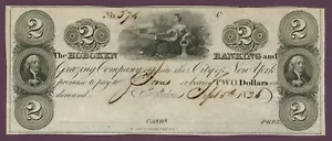 1826 Hoboken Banking & Grazing Co., Hoboken, NJ $2 Note No.574 W-777 (60682) - Picture 1 of 2