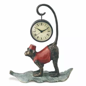 Adorable Monkey Table Clock Aluminum Multicolor-11''H - Picture 1 of 1
