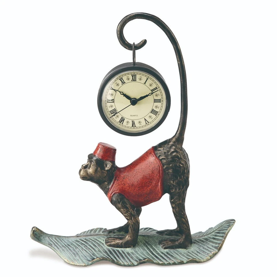 Adorable Monkey Table Clock Aluminum Multicolor-11''H - Image 1 of 1
