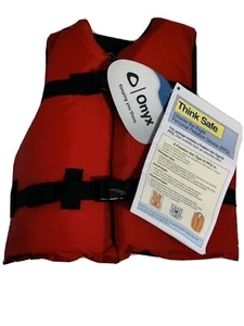 ONYX Nylon Jugend Schwimmweste Jacke ROT 50-90 Lbs - Bild 1 von 4