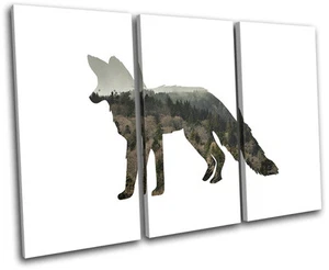 Fox Forest Scenic Nature Animals TREBLE CANVAS WALL ART Picture Print - Picture 1 of 1