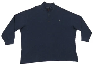 Polo Ralph Lauren Blue Pony Big & Tall 1/4 Zip Knit Jumper Pullover Sweater 4XB - Picture 1 of 7