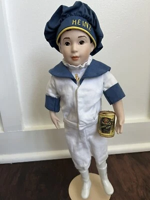 Franklin Mint Heirloom “The Country Store” HEINZ Baked Beans Boy Doll 12” Foto 1 de 4