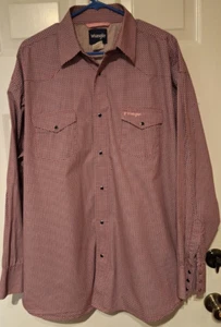 Wrangler Shirt Mens XL Pink Breast Cancer Awareness Pearl Snap Western Cowboy - Picture 1 of 7