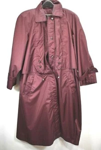 VTG Rainshedder Womens Wine Snap Front Drawstring Waist Casual Trench Coat 20W - Picture 1 of 7