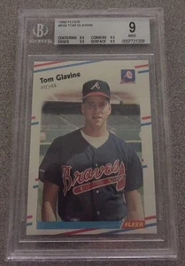 1988 FLEER #539 TOM GLAVINE BRAVES ROOKIE MINT BG 9 - Picture 1 of 2
