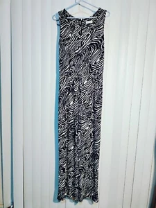 Calvin Klein 10 Zebra Print Tie Waist Sleeveless Full Length Jumpsuit Romper - Picture 1 of 12