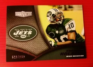 SANTONIO HOLMES * 523/999 * VETERAN INSERT #UV-SH NY JETS * 2010 TOPPS UNRIVALED - Picture 1 of 3