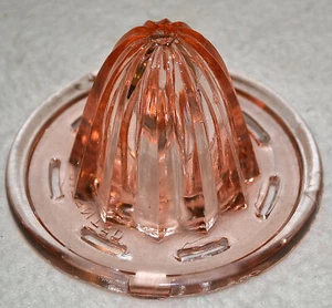 Spremiagrumi, alesatore, estrattore superiore vintage ROSA vetro depressione ARANCIO/LIMONE - Foto 1 di 6