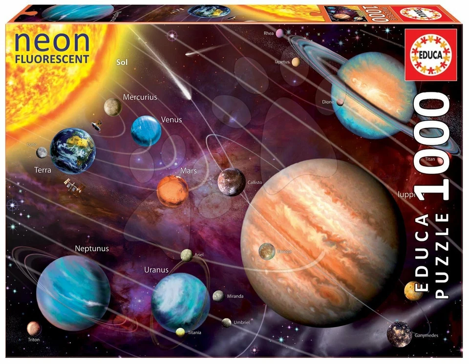 Educa Puzzle 1000 Pieces Solar System Neon Phosphorescent 14461 - Image 1 of 1