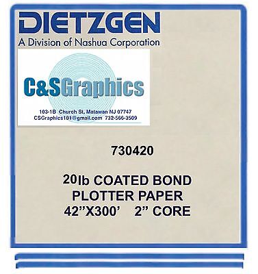 2 ROLLS 42'' X 300' 20lb Bond Plotter Paper  • 88.50$