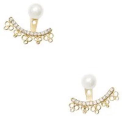 Kate Spade Chapado en Oro 12K Crema Multi Chantilly Dije Oreja Chaquetas WBRUC958 NUEVO Foto 1 de 4