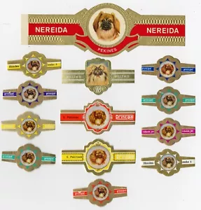 PEKINGESE COLLECTION OF VINTAGE DOG DUTCH CIGAR BANDS - Foto 1 di 1
