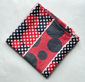 Vtg Red White & Blue Polka Dot Polyester Fabric Patriotic 2 yards 20 in - Picture 1 of 5