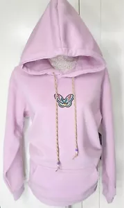 Cute Pink Hoodie With Embroidered Butterfly NEW - Size Medium - Picture 1 of 3