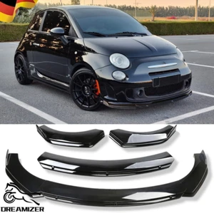 Spoilerschwert Frontspoiler Spoilerlippe Schwarz gländ für Fiat 500 Abarth 595 - Bild 1 von 12