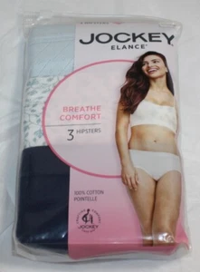 New 3 pack JOCKEY breathe comfort cotton HIPSTER cotton pontielle BLUE WHITE 3XL - Picture 1 of 3