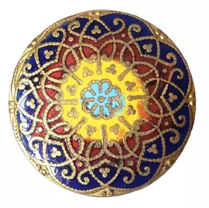 Emaille Schmuck Töne Mandala Design Antik Knopf 1&1/4" - Bild 1 von 4