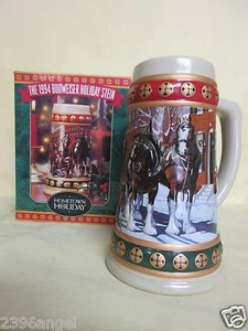 BUDWEISER 1994 HEIMATSTADT HOLIDAYS STEIN MUG NEW OLD STOCK  - Bild 1 von 3
