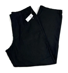 GAP Damen Leinenmischung Straight Pull-On Hose Gr. Small Schwarz - Bild 1 von 11