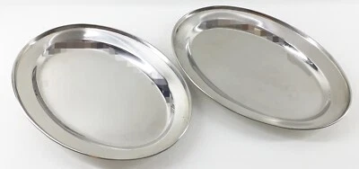 Edelstahl Serviertablett " beram " 2 Stück oval Restaurant Vorlegeplatte  - Bild 1 von 4