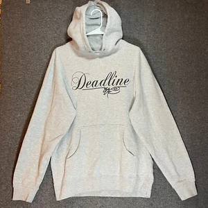 DEADLINE Sweater Adult Medium Gray Hoodie Sweatshirt Pullover Pocket Mens - Picture 1 of 10