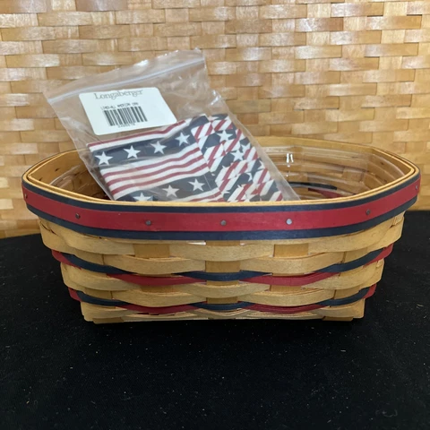 Longaberger 1999 All American Blue Ribbon Bread Basket Set Cover