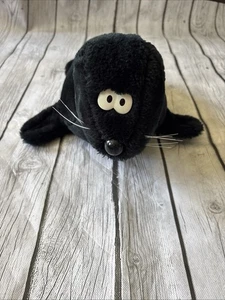 Seymour Black Plush Seal 14" Fundamental Too Squeezems No Sound Toy Vtg 1987 - Picture 1 of 8