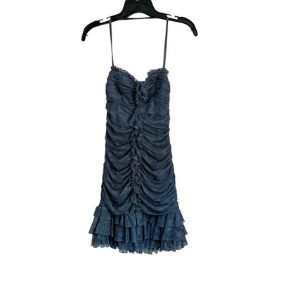 Mini Vestido Y2K Punky Cool Bebe Sin Tirantes Gris Encaje Lolita Talla Pequeña Foto 1 de 4