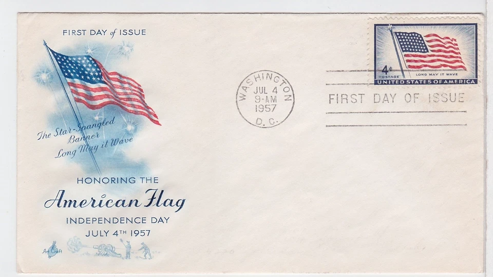 TurtlesTradingPost - 48 Star Flag FDC  #1094- 1957 Artcraft Cachet - Image 1 of 1
