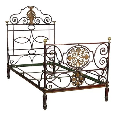 Antique Restoration Bed Second Quarter XIX Century Bronze Iron - Image 1 of 4